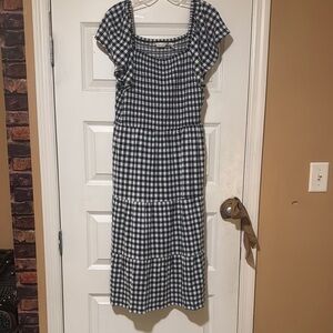 Denim & Co | Black/White Gingham | Dress